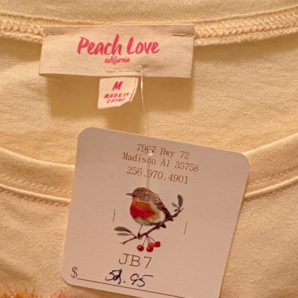Peach Love California Cream Tee with Cowboy Boots Design - Picture 2 of 4